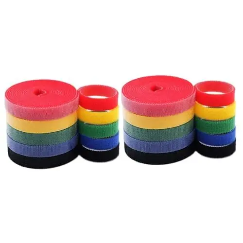 Produktbild: 12 Rollen Kabelführungsgürtel Kopfhörerkabel Selbstbefestigender Kabelbinder Kabelorganisator Für Zu Hause Kabelclips Clips Zur Kabelorganisation Mischung Aus Nylon Und Polyester HOMSFOU