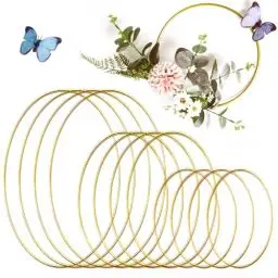 Produktbild: 12 Stk Metallringe zum Basteln Metallring,Deko Ringe Hochzeit Weihnachtskranz Kränze Dekoration,Metallringe für Traumfänger,Drahtringe zum Basteln,10/16/22 cm Deko Ringe Creative Metallringe Set