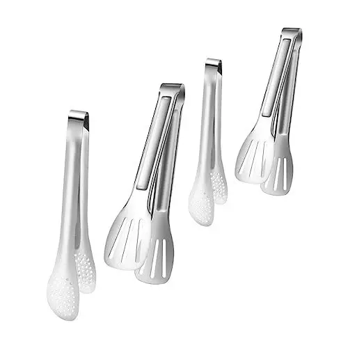 Produktbild: 12 Stk lebensmittelzange aus edelstahl eiswürfelzange küchenzange spargelzange wurstzange fischzange nudelzange BBQ-Zange Grill Steak Kochzubehör Food-Clip Buffet Rostfreier Stahl