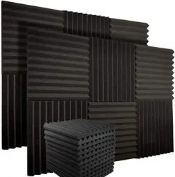 Produktbild: 12 Stück Akustikschaumstoff Platten, Schalldämmung aus Feuer- und flammhemmendem Material mit hoher Dichte, schallschutzmatte für Live-Studios, Aufnahmestudios, Büros, Heimstudios(30x30x2,5cm), Wände