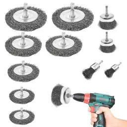 Produktbild: 12 Stück Drahtbürste Bohrmaschine Set,6mm Drahtbürste Akkuschrauber,mit Sechskantstange,Metallbürsten,zum Polieren und Schleifen.