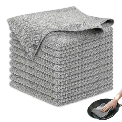 Produktbild: 12 Stück Mikrofaser Putztücher, Streifenfrei Reinigungstücher, Scheibentuch, Lackschonende Reinigungstücher in 25x25cm, Mikrofasertücher Auto zur Außenpflege zum Reinigen, Trocknen & Polieren