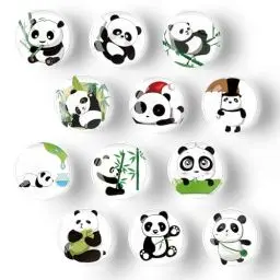 Produktbild: 12 Stück Panda Kühlschrankmagnete Rund 30mm Magnete für Magnettafel Kinder Kühlschrank Magnete Muster Geeignet für Whiteboards, Kühlschränke, Fotos, Magnettafel(A)