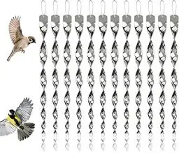 Produktbild: 12 Stück Reflektierende Windspirale Vogelschreck, Silber Reflektierende Vogelschreck, Windspirale Vogelabwehr Reflektierende für Dekoration Ideal für Haus & Garten