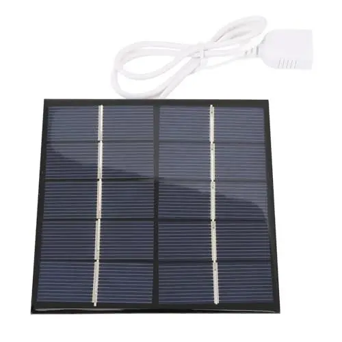 Produktbild: 1,2 W 5 V Tragbares Solarladegerät, Kleines Solarpanel mit USB-Ausgängen, Kompatibel mit Handy-Tablet, für Camping, Wandern, Rucksackreisen