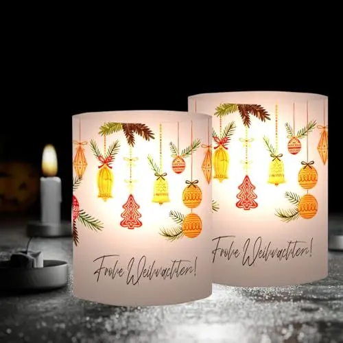 Produktbild: 12 Windlicht Tischdeko (Weihnachten A)