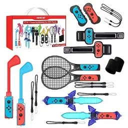 Produktbild: 12 in 1 Switch Sport Zubehör Set Bundle – 2025 Familienparty-Paket Spiel Zubehör Set Satz für Nintendo Switch & OLED Sportspiele