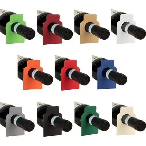 Produktbild: 120 PresentFill Premium Flaschenanhänger Chamois - Stabile Flaschenetiketten aus 100% Recycling Kraftpapier auf E-Welle Karton zum beschriften und kennzeichnen von Flaschen