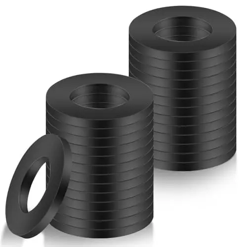 Produktbild: 120 Stk M6 Unterlegscheiben M6 x 12mm flache Unterlegscheiben Schwarze Distanzscheiben, Kohlenstoffstahl Dichtscheiben, Dichtungen Beilagscheiben, Karosseriescheiben für Schrauben Gewindestange