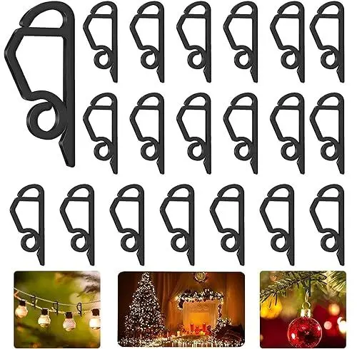 Produktbild: 120 Stück Weihnacht Licht Clips, Dachrinnenhaken für Lichterketten,Weihnachtslicht Clips für Weihnachtsaußenbeleuchtung Dekoration, Dachrinne Clip für Weihnachtsdekoration Hängende Außenleuchten