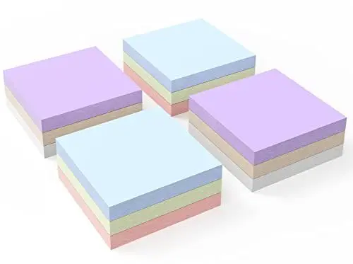 Produktbild: 1200 Selbstklebende Notizzettel – Haftnotizen Klebezettel bunt zettel farbig für Büro, Arbeitszimmer, Heimgebrauch, Studenten (6 Morandi-Farben – 76 x 76 mm)