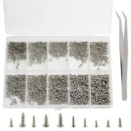 Produktbild: 1200 Stück Kleine Schrauben, Mini Selbstschneidende Schrauben Set, Mikro Winzige Rundkopf Schrauben Sortiment Set für Brillen Uhren Telefone Kameras Laptops Schrauben - M1/M1.2/M1.4/M1.7