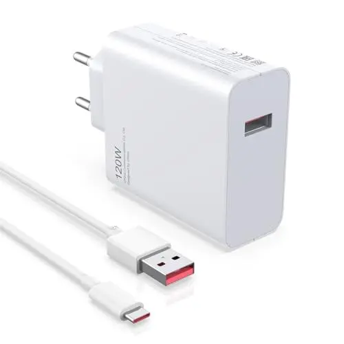 Produktbild: 120W USB Ladegerät Ladekabel für Xiaomi 15 14T pro Ultra 13T 12T 11T, Redmi Note 14 13 12 Pro+ 5G, Netzteil Turbo Hyper Charge Schnellladegerät Adapter mit 6A USB C Kabel 1M für Poco X7Pro F7 Ultra F6