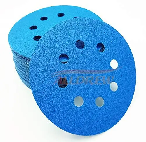 Produktbild: 125mm Nass und Trocken Schleifscheiben 10x 240 320 400 600 800 KORN // ALLDREW Klettband 8 Löcher Wasserfest 5'' Schleifpapier 50 Stück Gemischt für Exzenterschleifer