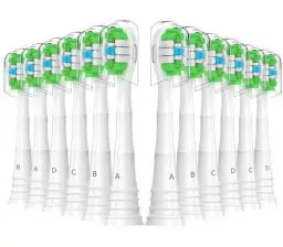 Produktbild: 12er Ersatzbürsten Kompatibel mit Philips Sonicare Elektrische Zahnbürste,Bürstenköpfe Zahnbürstenaufsatz für Phillips Sonicare (Weiß)