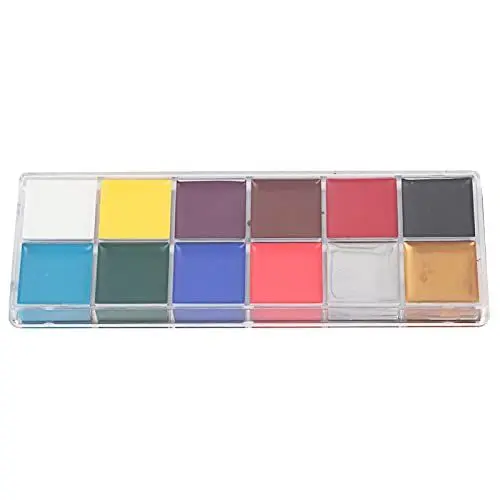 Produktbild: Ungiftige Ölfarbe, 12 Farben, Gesichts- und Körperbemalung, Make-up-Set, Hohe Sättigung und Glanz für Halloween, Cosplay, Party (12 Farben Ölfarbe)