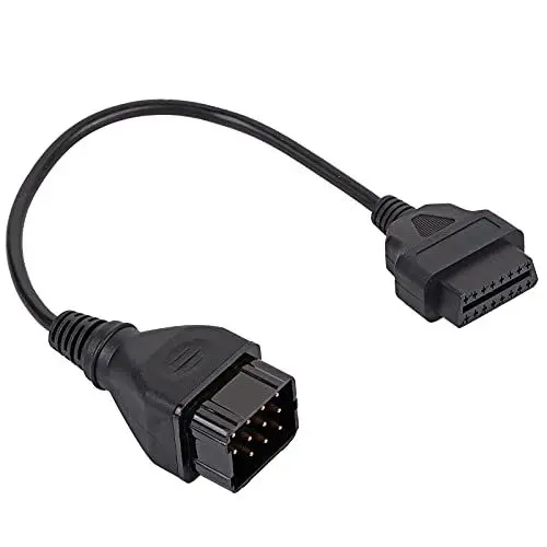 Produktbild: Psytfei 12-poliger auf OBD2 16-poliger Stecker, OBD-II, OBD2-Auto-Diagnosekabel-Adapter, OBD2-Verlängerungskabel, Diagnose-Verlängerungskabel-Adapter, Schwarz