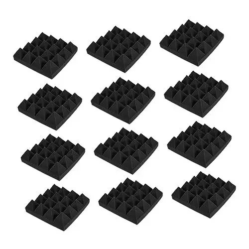 Produktbild: 12St Schalldämmende Baumwolle Werkzeug zur Rauschunterdrückung schalldichtes Wandpaneel door sound proofing door soundproofing Wand-Akustikplatten Schallabsorptionsplatten Black VICASKY