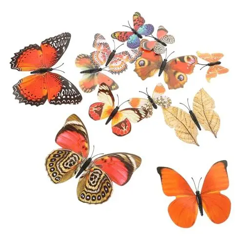 Produktbild: WATIIFUFU Pvc 3d Schmetterling Wandaufkleber Dekorative Schmetterlinge Für Wände Selbstklebende Aufkleber 12 Stück Verschönerung