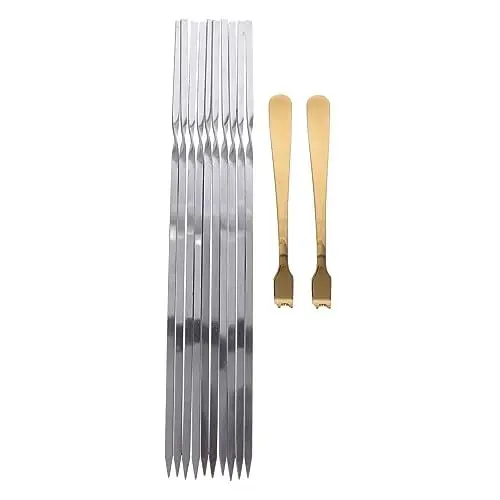 Produktbild: BESPORTBLE Fleischspieße 12-teilig Ausziehbares Grillspieße-set Aus Edelstahl Für Sichere Und Einfache Reinigung