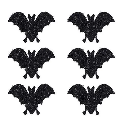 Produktbild: 12st Halloween-patches Zum Aufbügeln Gruselige Fledermaus Wandtattoo Halloween-fledermaus-glas-aufkleber Gestickte Applikationen Zierflicken Aufnähen Kind 10cm Klebriges Tuch