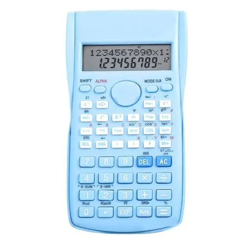 Produktbild: Wissenschaftlicher Taschenrechner, 12-Bit-Rechner mit Verschiebbarem Hardcover, 240 Funktionen, Großes Display, Mathematikrechner, für Grundschüler Bis Hin zu Studenten (Blue)