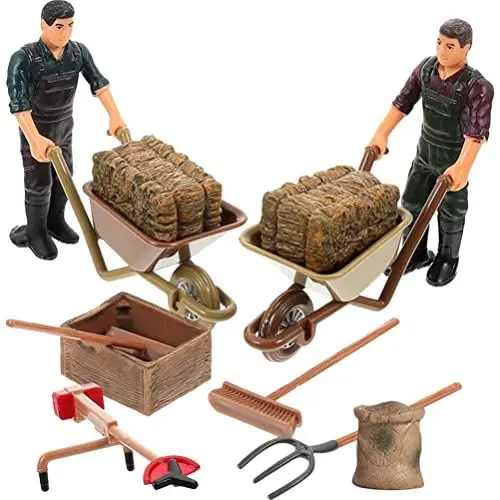 Produktbild: SAFIGLE 12-teiliges Mini-Bauernhof-Modell-Set - Realistische Personenfiguren - Mini-Bauernhof-Szene-Zubehör - Bildungsspielzeug für Kinder - Schul-Kunst-Dekorationsprojekte - Entwicklung von Kreativit