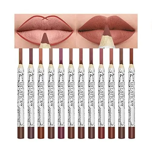 Produktbild: 12-teiliges Mattes Lippenkonturenstift-Set, Professionelles Lippenkonturenstift-Set, Glatt Formendes Lippenkonturenstift-Set, Matte Lippenkonturenstifte, Lippenstifte,