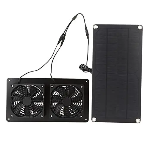 Produktbild: AUNMAS Solarmodul-Ventilator, 12V 20W Solarmodul Monokristallines Silizium 3W Duales Kühlgebläse für Auto-Gewächshaus