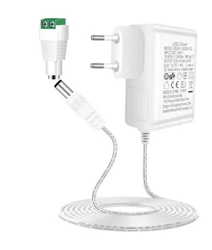 Produktbild: 12V 2A Netzteil, AGOTD 24W Transformator AC 220-240V zu DC 12Volt Trafo, EU Stecker für LED Streifen CCTV Kamera Radio Gehäuse Lüfter Router (Weiß)