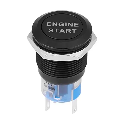 Produktbild: 12V Auto Startknopf, 19mm Zündschloss Engine Start Button Motorstart Druckknopf Wasserdicht LED-tastenschalter Zündstarter Zündstartschalter, für Motor Traktor