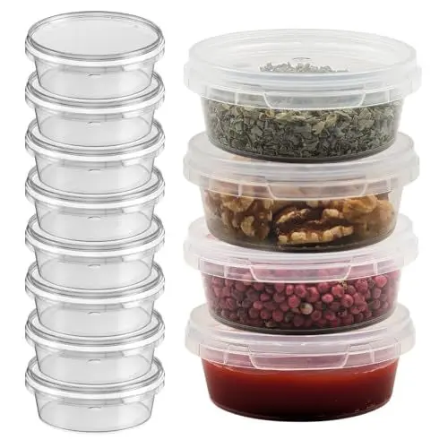 Produktbild: 12x Frischhaltedose mit Deckel 130 ml Gefrierbehälter rund Ø 9,4 cm Feinkostbecher