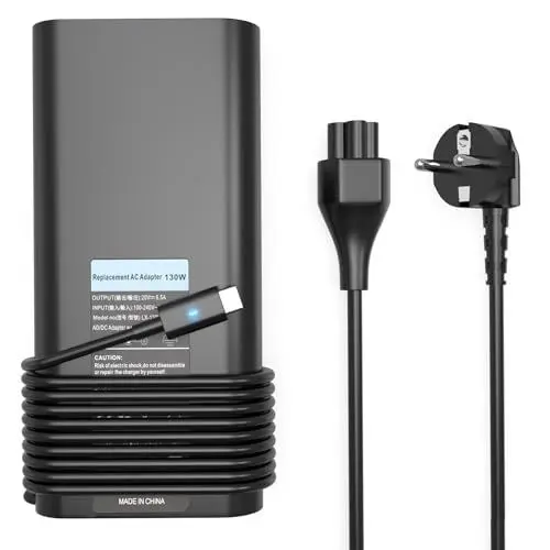 Produktbild: 130W USB C Laptop Netzteil Ladegerät Kompatibel mit Dell XPS 15 9500 9510 9520 9575 17 9700 9710 9720 Precision 5570 3571 5470 3561 3551 3541 5760 5550 3550 3560 5530 5560 5750 P91F P92F AC Adapter