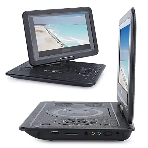 Produktbild: 13,9-Zoll-DVD-Player, Tragbarer -EVD-Player mit LCD-Bildschirm, Multifunktions-Player für TV/FM/USB/Spiel, Speicherfunktion für Intelligenten Stromausfall, (EU-Stecker)