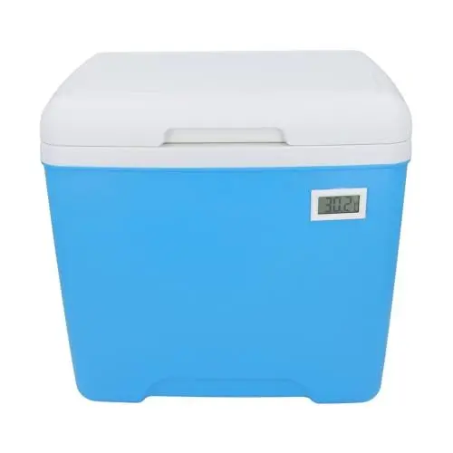 Produktbild: 13L Große, Isolierte Kühler-Lunchbox, Tragbares, Handliches Kühlgehäuse mit 10 Kühlakkus, Temperaturanzeige, Isolierte Box, Brust-Milchkühler für Grillabende, Marktstände (Weiß