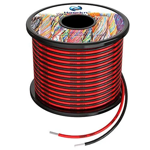 Produktbild: 1.3mm² 16 AWG Silikon Elektrischer Draht Hook-up Kabel Insgesamt 20 Meter (10 Meter schwarz und 10 Meter rot) sauerstofffrei hochtemperaturbeständiger verseilter verzinnter Kupferdraht, Spule