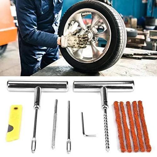 Produktbild: 13tlg. Reifenreparaturset Reifenreparatur Werkzeugset für Automobile Motorräder mit blauem Aufbewahrungskoffer