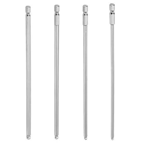 Produktbild: Aramox 4-teiliges Sechskant-Schraubendreher-Bit-Set Stahl, Magnetischer Metrischer Kugelkopf, Sechskant-Bits, 1/4-Zoll-Sechskantschaft, Sechskantkopf,