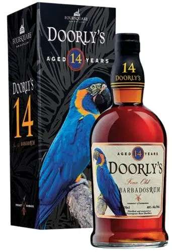 Produktbild: Doorly's Barbados Rum In Geschenkverpackung - 14 Jahre gereift 48% Vol. In kleinen Eichenholzfässern gereift - Geschmack von Trockenfrüchten, Kräutern & Schokolade