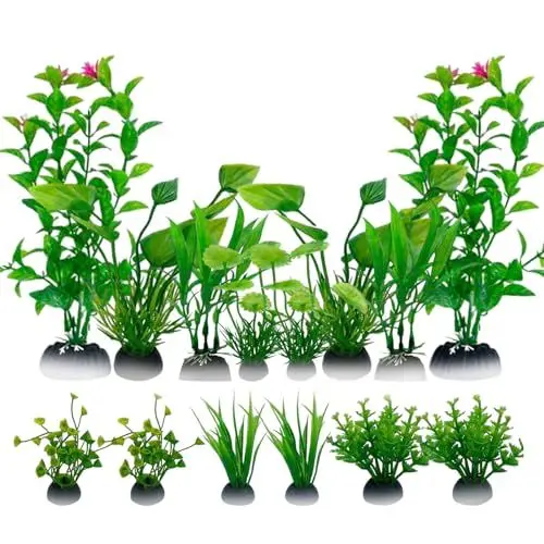 Produktbild: 14 Stück Grün Aquarium Wasserpflanzen ,Aquarium Pflanzen Deko,künstliche aquariumpflanzen,Aquarium Pflanzen künstliche,plastikpflanzen Dekoration Fuer Aquarium,Pflanzen groß Fisch Tank Deko