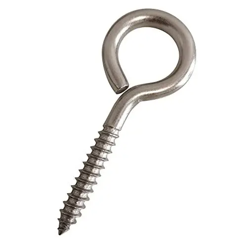 Produktbild: 14 Stück Ösenschrauben Schrauboesen Edelstahl Set, M7,5 Ringschrauben mit Holzgewinde für Hängematten, Markisen, Hängesessel, Schaukelstühle