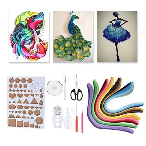 Produktbild: 14 Stück Quilling-DIY-Kits aus Papier mit 6 Farben von Quilling-Streifen, Bastelwerkzeugset, das hauptsächlich zum Basteln von Papier verwendet wird und sich hervorragend zum Herstellen eignet