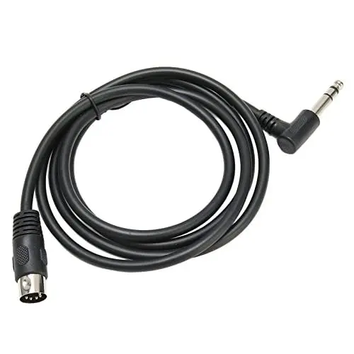 Produktbild: 6,35-mm-Stecker auf MIDI-Din-5-Pin-Steckerkabel, mit Rechtwinkligem 90-Grad-Design, Tonverbindungskabel für Lautsprecher, Verstärker, Mischpulte, Rekorder
