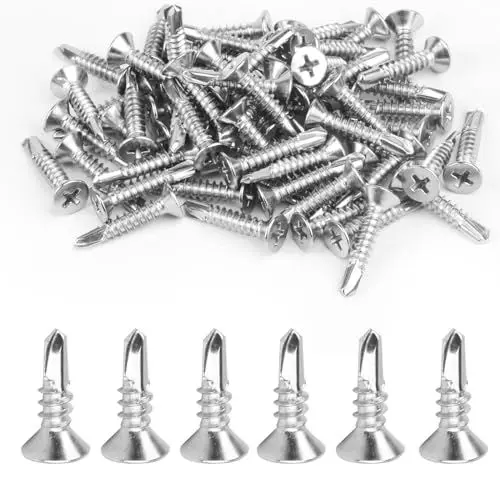 Produktbild: 140 STK M4.8 x 16mm Selbstschneidende Blechschrauben Selbstschneidende Schrauben Edelstahl Schrauben, Kreuzkopf Bohrschrauben, Selbstbohrende Schrauben Set, Phillips Flachkopfschrauben Holzschrauben