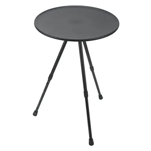 Produktbild: 14,6 Zoll Runder Klapptisch, Aluminium Anhebbarer Klappbarer Beistelltisch mit Aufbewahrungstasche, Tragbarer Indoor-Outdoor-Terrassentisch für Camping, Strand, Picknick, Garten,(Matt-schwarz)