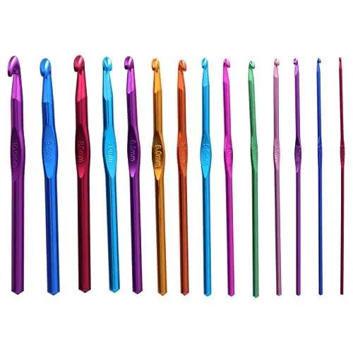 Produktbild: Jwthee 14-teiliges Häkelnadel-Set, bunte Aluminium-Häkelnadeln 2,0 mm bis 10 mm, Häkelnadeln, Stricknadeln, Stricknadeln für Häkelgarn, Basteln, Häkelzubehör-Set für Mütter und Mädchen