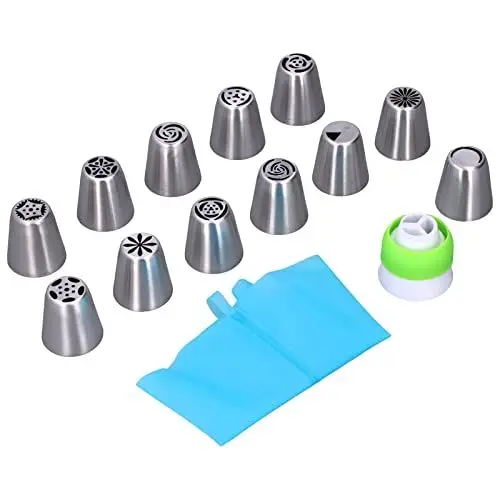 Produktbild: Spritztüllen-Set, einfache Reinigung, Glättung von Oberflächen, Blumen-Zuckerguss-Spitze zum Dekorieren von Kuchen, Cupcakes, Fondant, Muffins