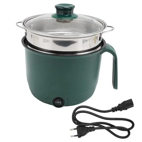 Produktbild: 1,5 L Electric Slow Cooker, 600W Edelstahl -Kochtopf mit Anti -Trockendesign und Übermut, Nicht -Stall -Kocher für Heimnummer, Party, Party (EU -Stecker 220 V)