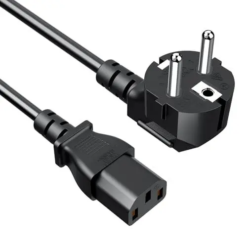 Produktbild: 1.5 M Kaltgerätekabel PC Stromkabel Netzkabel Power Cable für Computer Monitor Bildschirm LG Vizio TV Epson Drucker Beamer ION Pathfinder Guitar Amp Sprecher IEC C13 Buchse Kaltgerätebuchse Schwarz