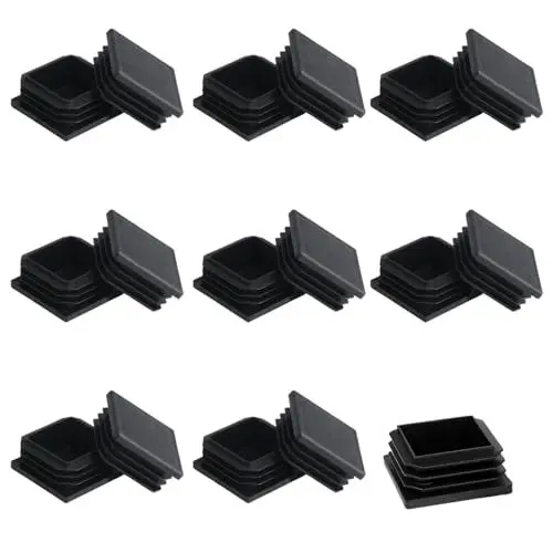 Produktbild: 15 STK Rohrstopfen 30x30 mm, Lamellenstopfen 30x30 mm, Schwarz Vierkant Endkappen Kunststoff Quadratische Endstopfen für Rohre, Quadratstopfen Rohrabdeckung für Vierkantrohr Aluprofil Stühle Regale